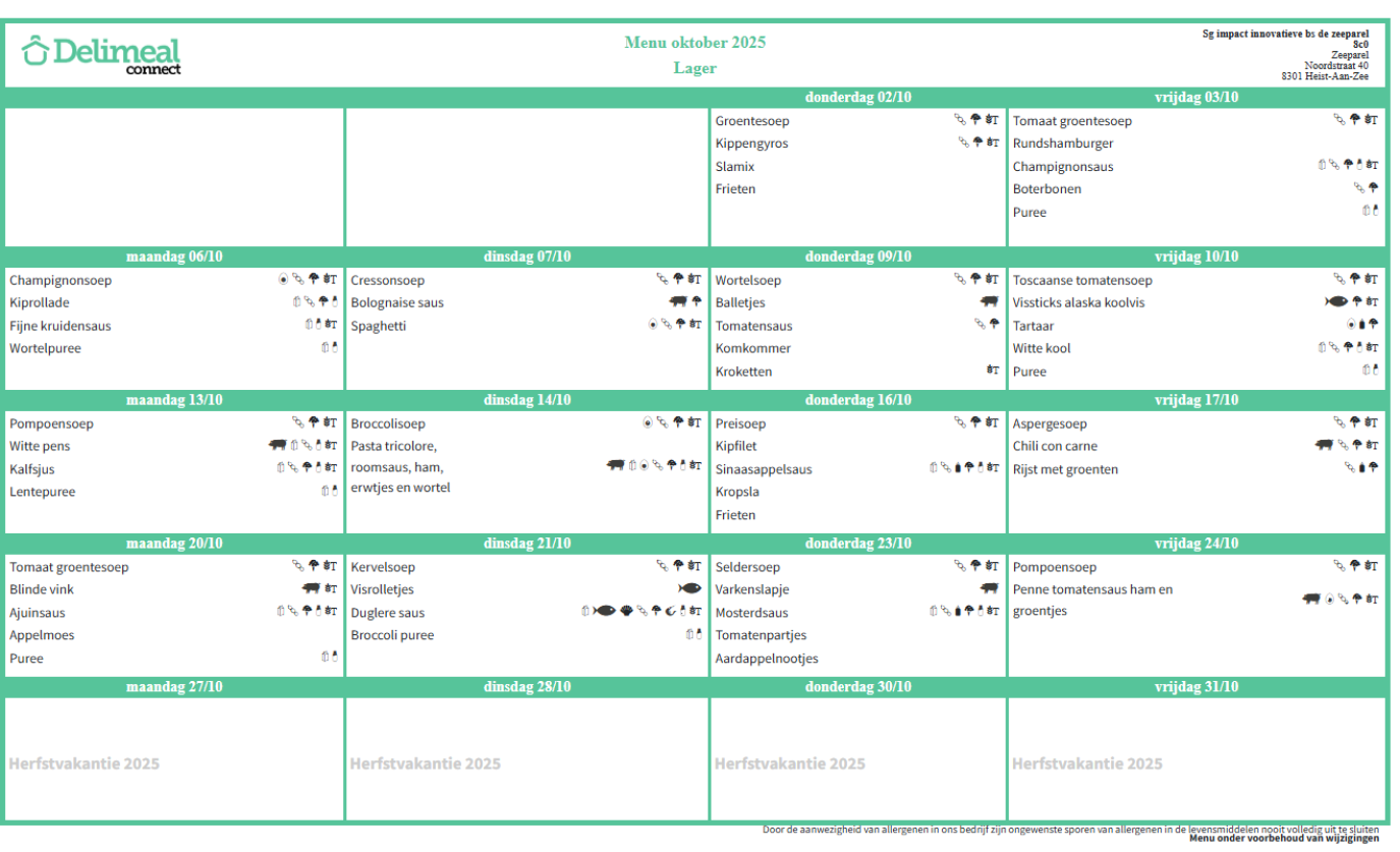 menu oktober